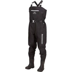 BASSDASH 3D Boot Foot Game Wader Ultra High Black Plaid Medium Long Feet 10-11